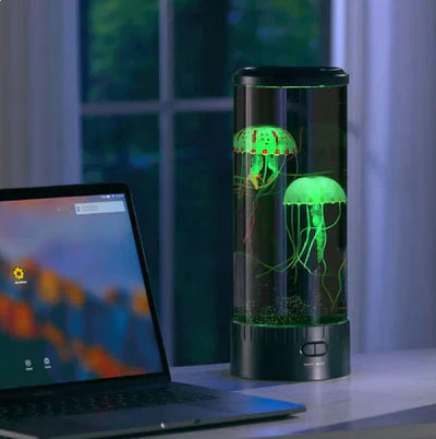 AquaVista jellyfish lamp cycling through its LED colour range