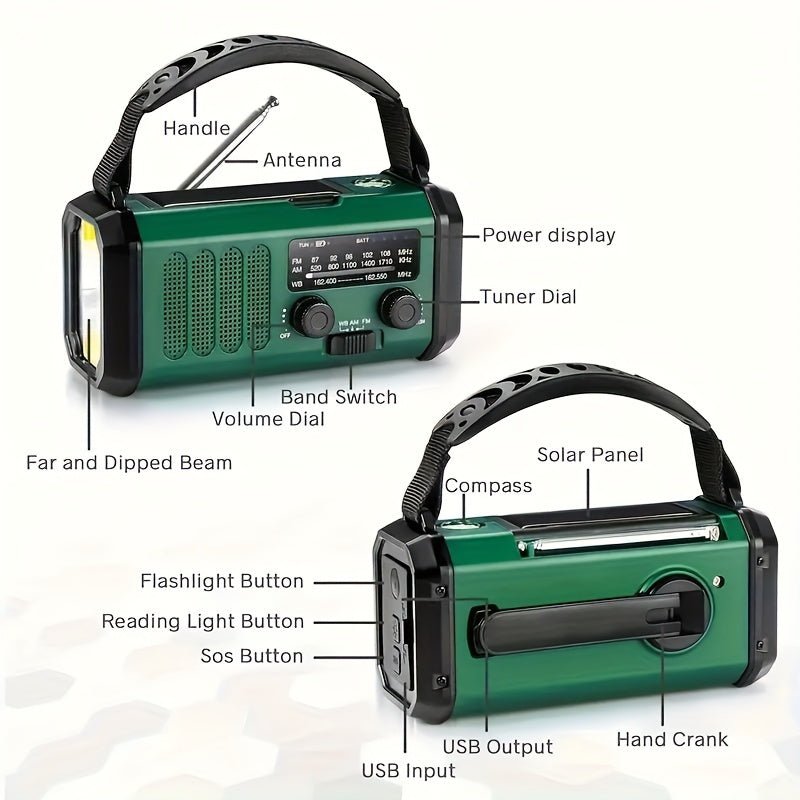 Emergency Radio — Solar Hand Crank with USB Charging 5