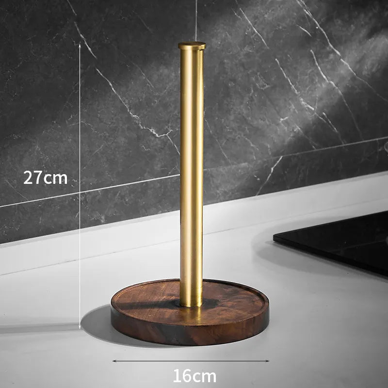 Solid Walnut Kitchen Paper Towel Holder — Minimalist Stand 5