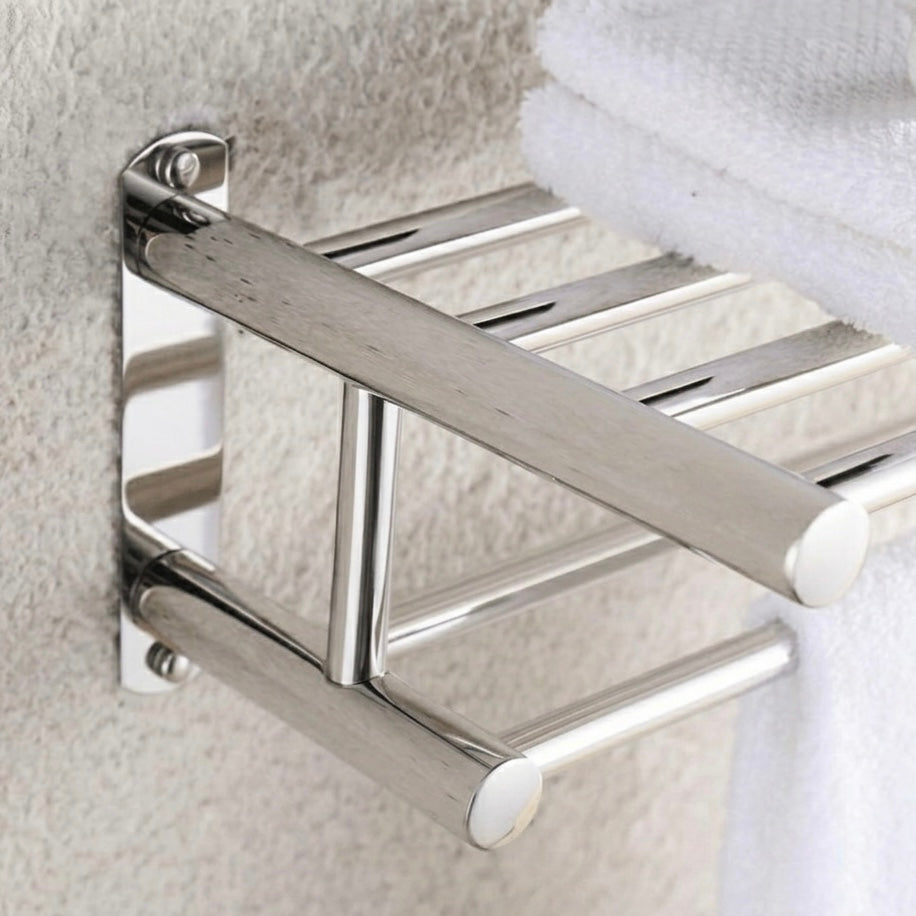 Valtiro - Wall-Mounted Towel Rack 5-Hook Chrome Steel 5