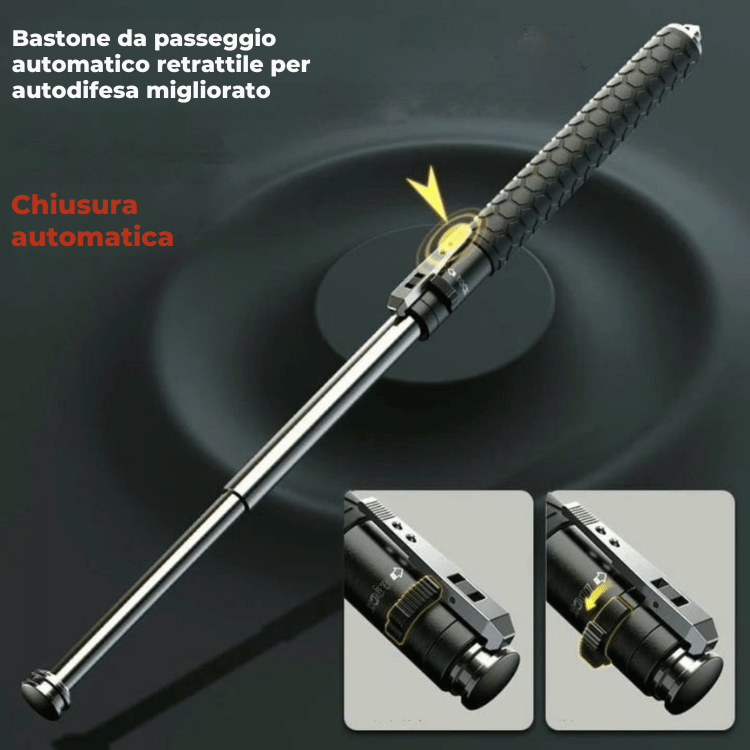 Automatic Self-Defense Walking Stick With Anti-Slip Grip