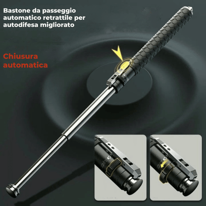 Automatic Self-Defense Walking Stick With Anti-Slip Grip