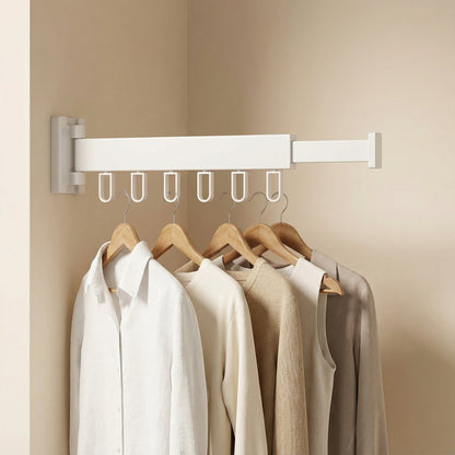 Pull-Out Folding Steel Drying Rack — Wall Mounted