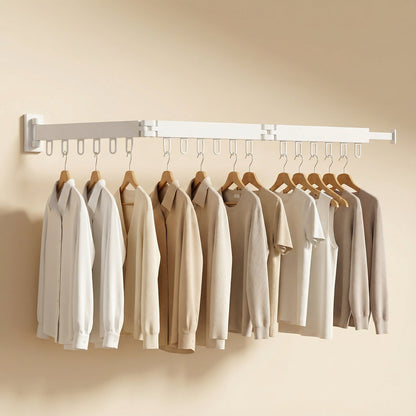 Pull-Out Folding Steel Drying Rack — Wall Mounted