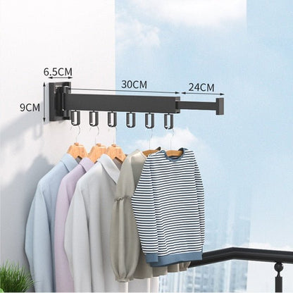 Pull-Out Folding Steel Drying Rack — Wall Mounted