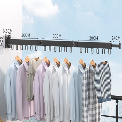 Pull-Out Folding Steel Drying Rack — Wall Mounted
