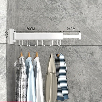 Pull-Out Folding Steel Drying Rack — Wall Mounted