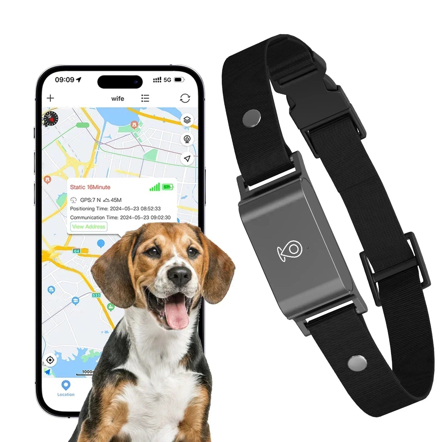 Waterproof GPS Dog Collar — Real-Time Geofence Alerts