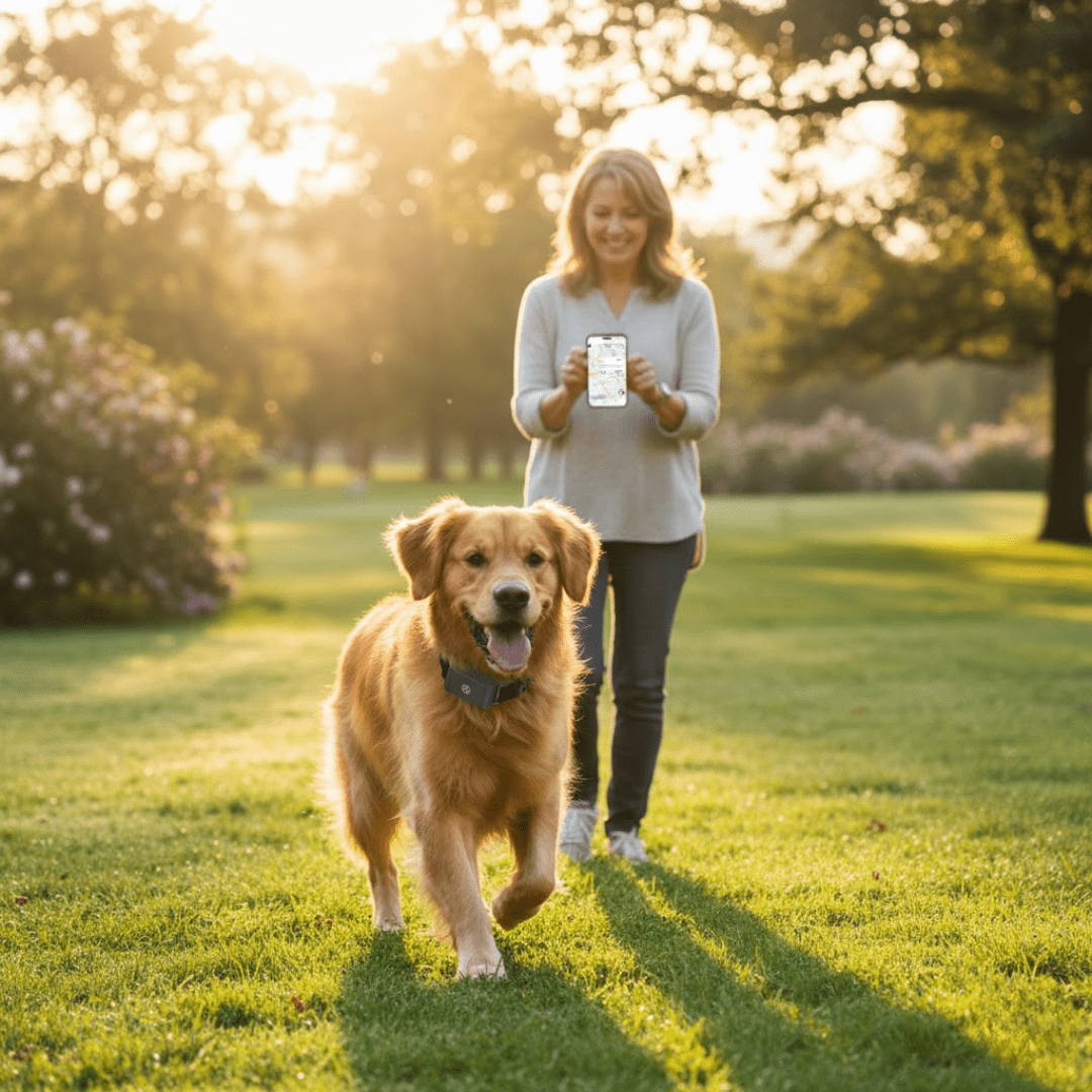 Waterproof GPS Dog Collar — Real-Time Geofence Alerts
