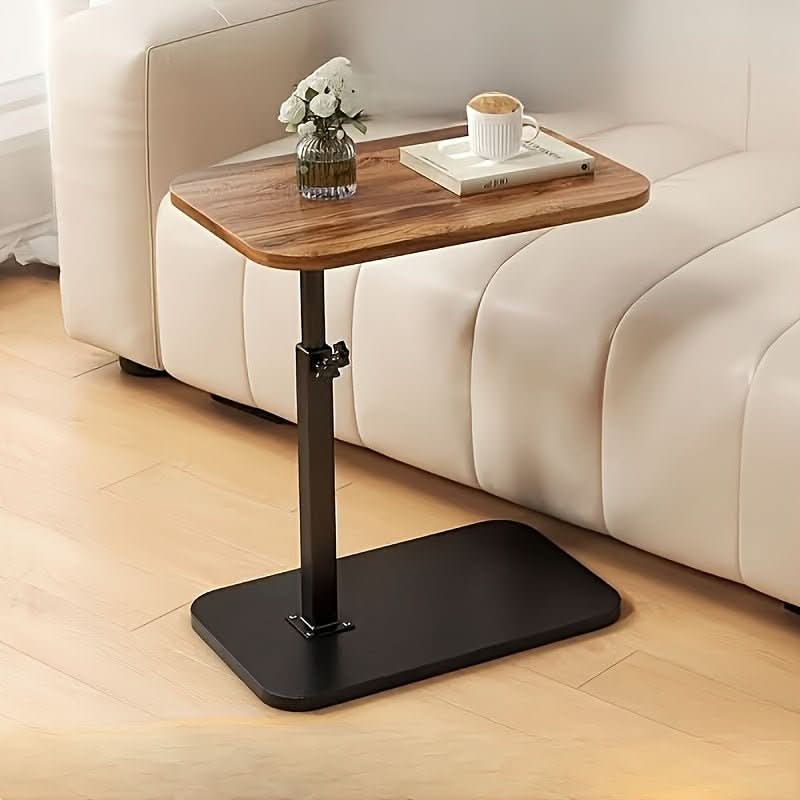 Adjustable Wood & Metal Side Table for Sofa 6