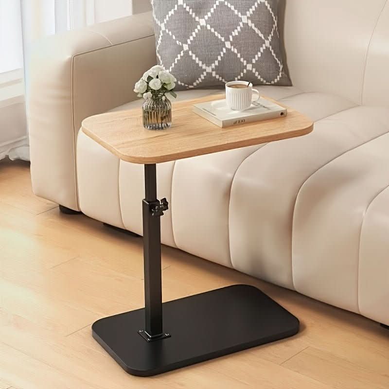 Adjustable Wood & Metal Side Table for Sofa 8