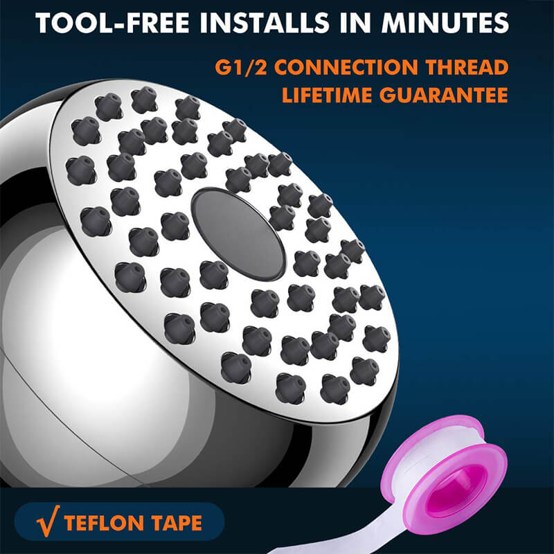 AquaRidge - High Pressure Shower Head Anti-Clog Nozzles 5