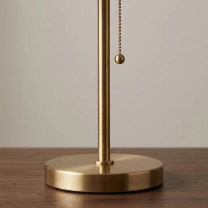 AzurLight | Blue Pleated Shade Table Lamp with Brass Metal Base