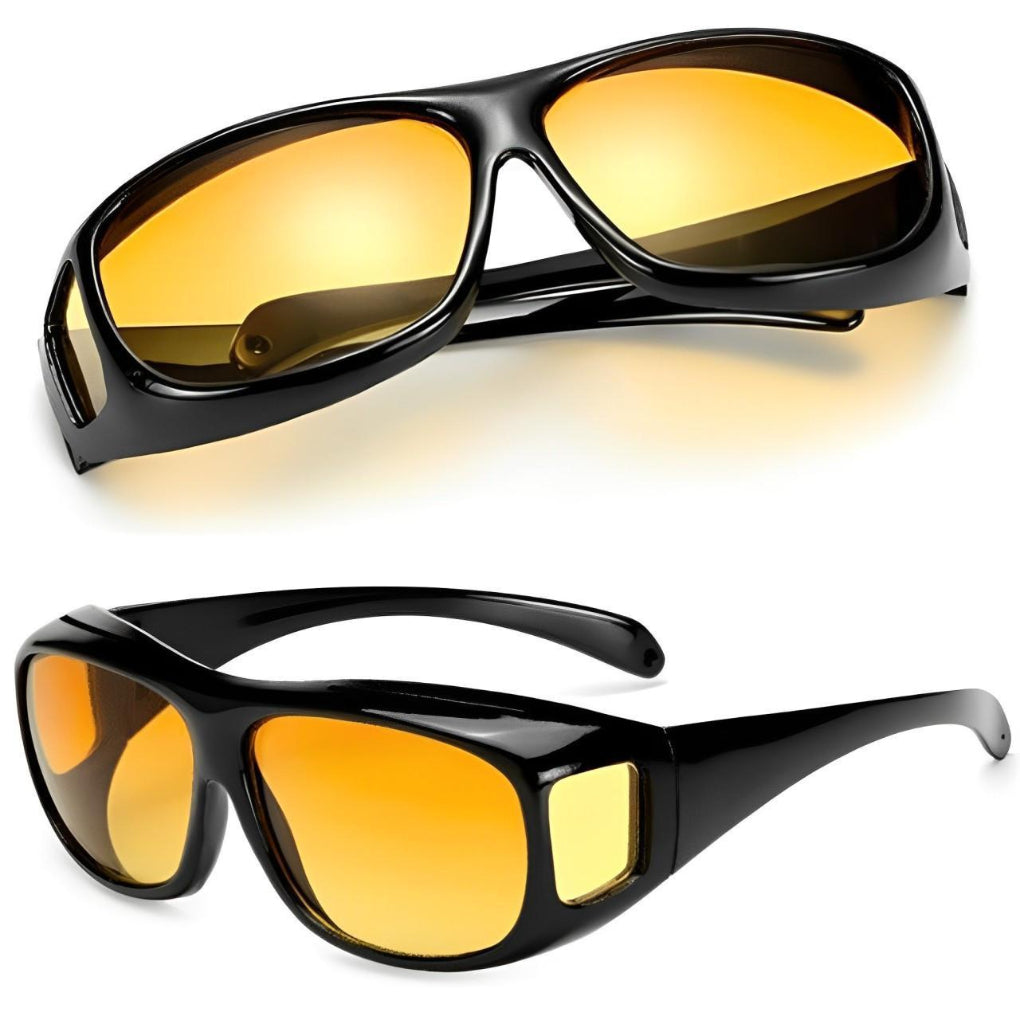 ClearPath amber-lens night driving glasses – front view on white studio background