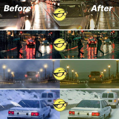 ClearPath night driving glasses worn over prescription glasses while driving