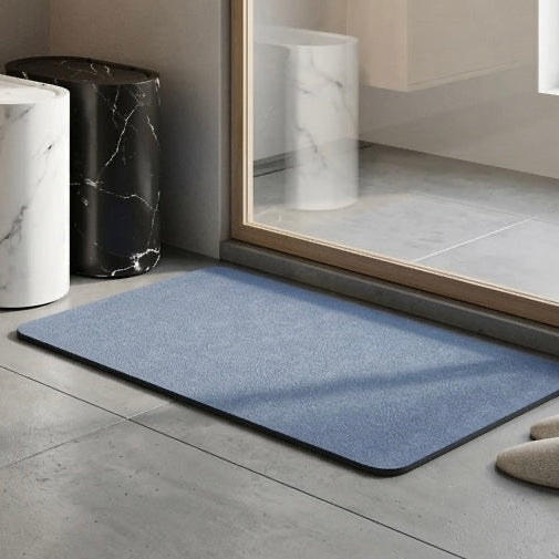Dryvella quick-dry bath mat with non-slip backing in blue
