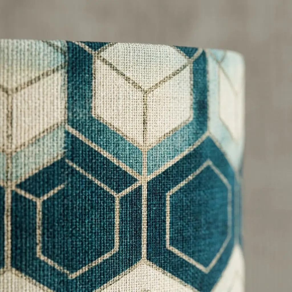 GeoLumi | Geometric Pattern Table Lamp with Brass Metal Base