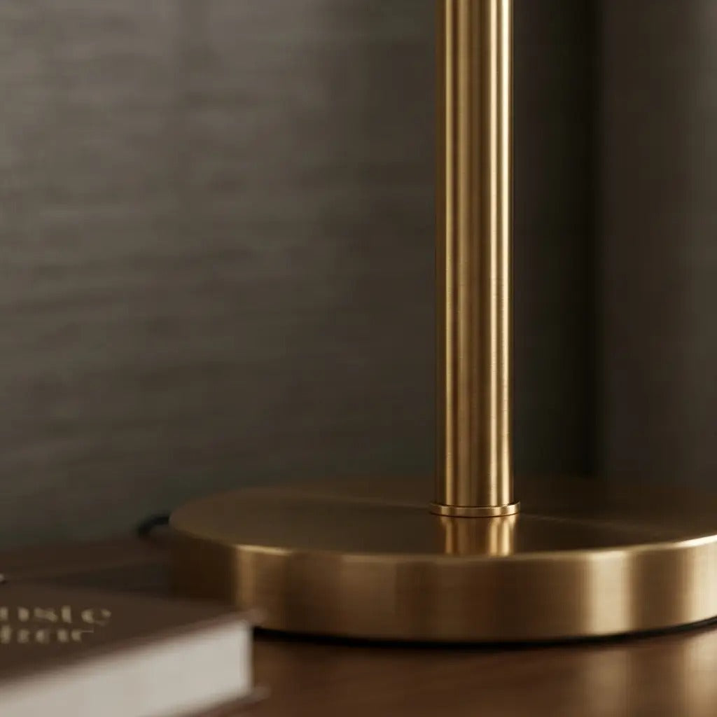 GeoLumi | Geometric Pattern Table Lamp with Brass Metal Base