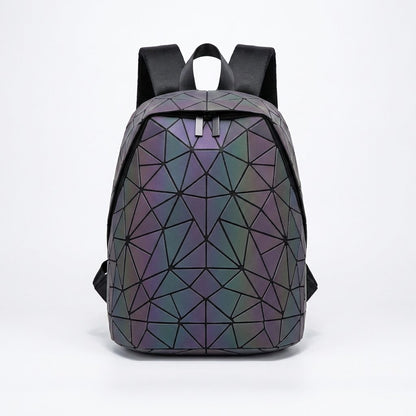 GinaGlow geometric glow-in-the-dark backpack – front view on white studio background