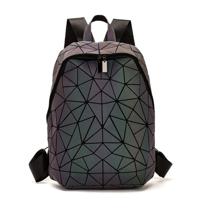 GinaGlow large geometric glow-in-the-dark backpack – studio front view
