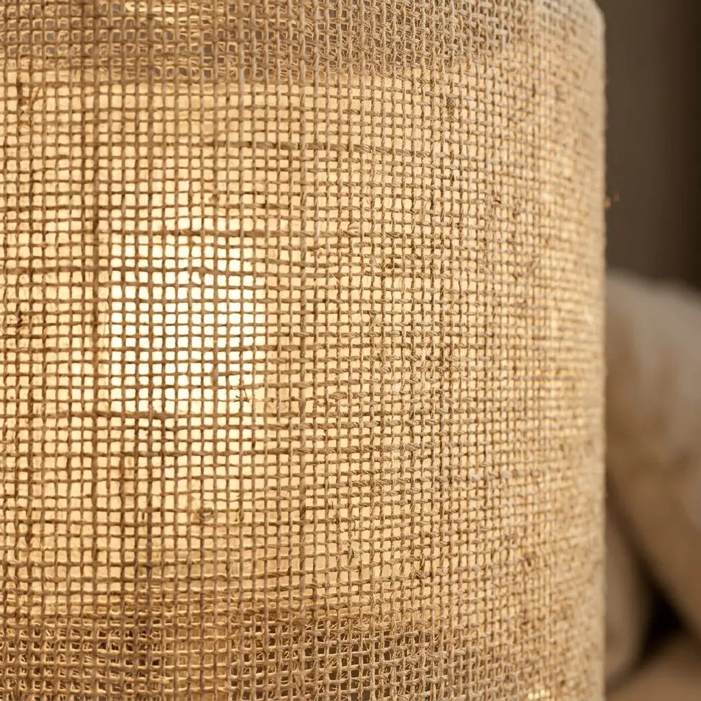 LinenGlow | Natural Fabric Table Lamp with Brass Base & Cylinder Shade