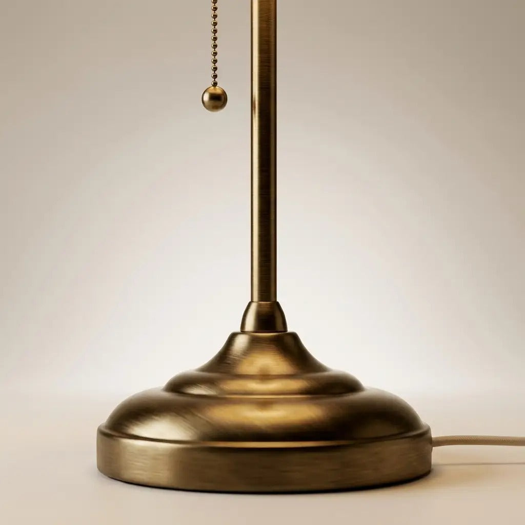 LumiGold | Brushed Brass Table Lamp with Pleated Fabric Shade