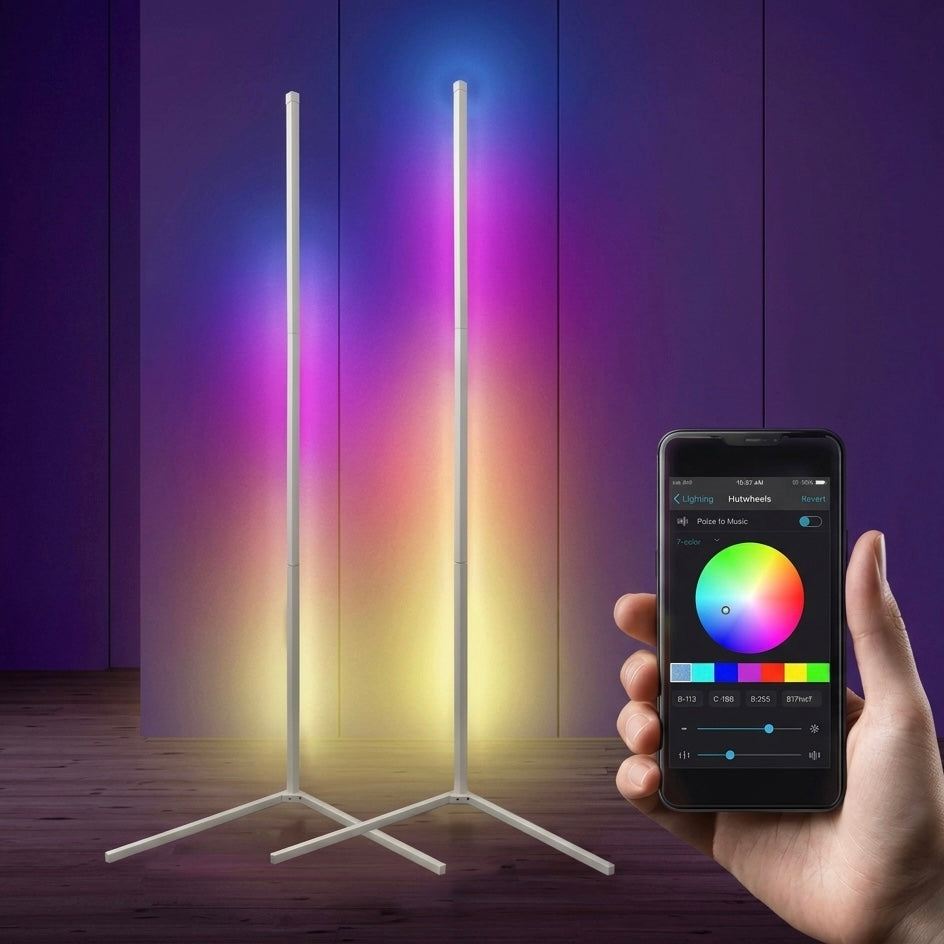 Lumivex - Smart Corner Floor Lamp RGB Dimmable LED 19