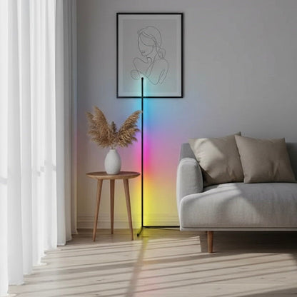 Lumivex corner lamp in music-reactive mode during an evening