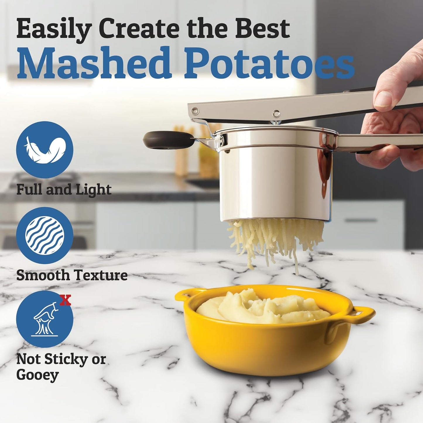 MashCraft - Heavy-Duty Potato Masher Stainless Steel 8