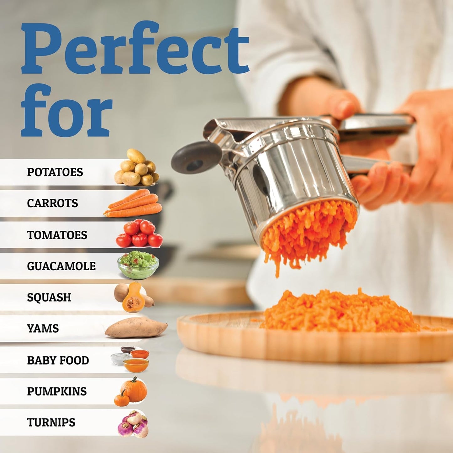 MashCraft - Heavy-Duty Potato Masher Stainless Steel 9
