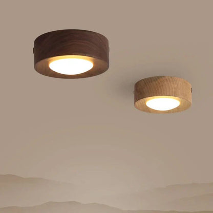 Modern Walnut Wood LED Ceiling Light 1