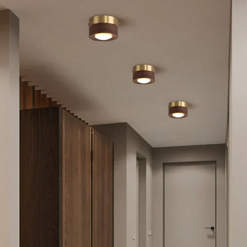 Modern Walnut Wood LED Ceiling Light 4