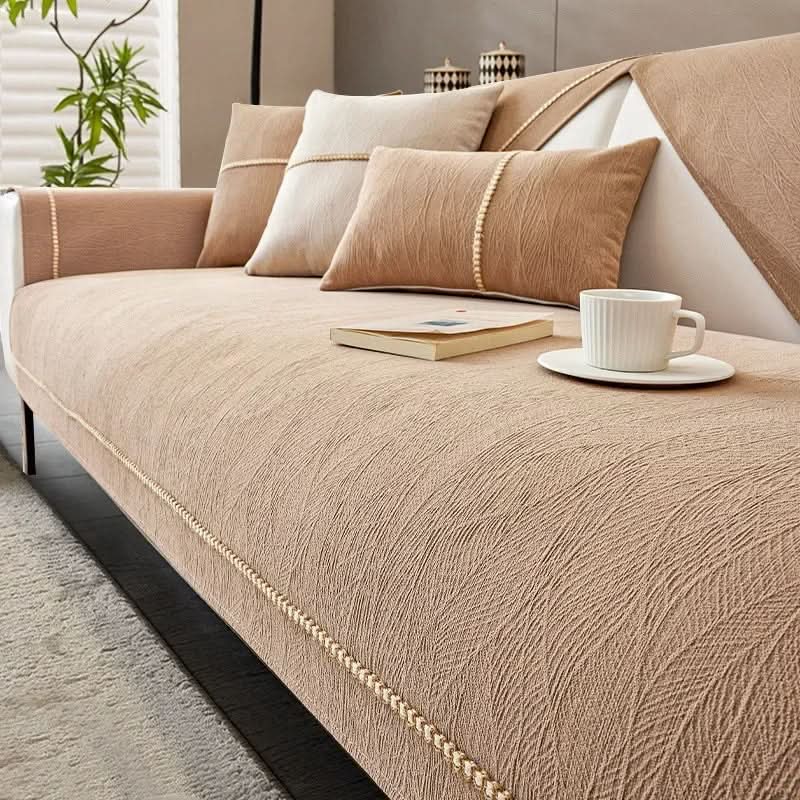 Non-Slip Linen Sofa Cover — Elegant Furniture Protection 11
