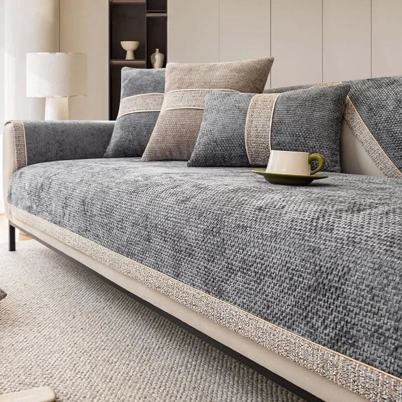 Non-Slip Linen Sofa Cover — Elegant Furniture Protection 3