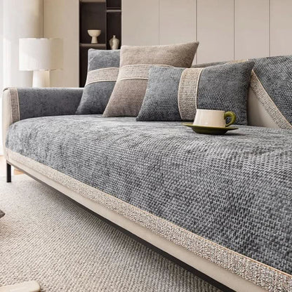 Non-Slip Linen Sofa Cover — Elegant Furniture Protection 3