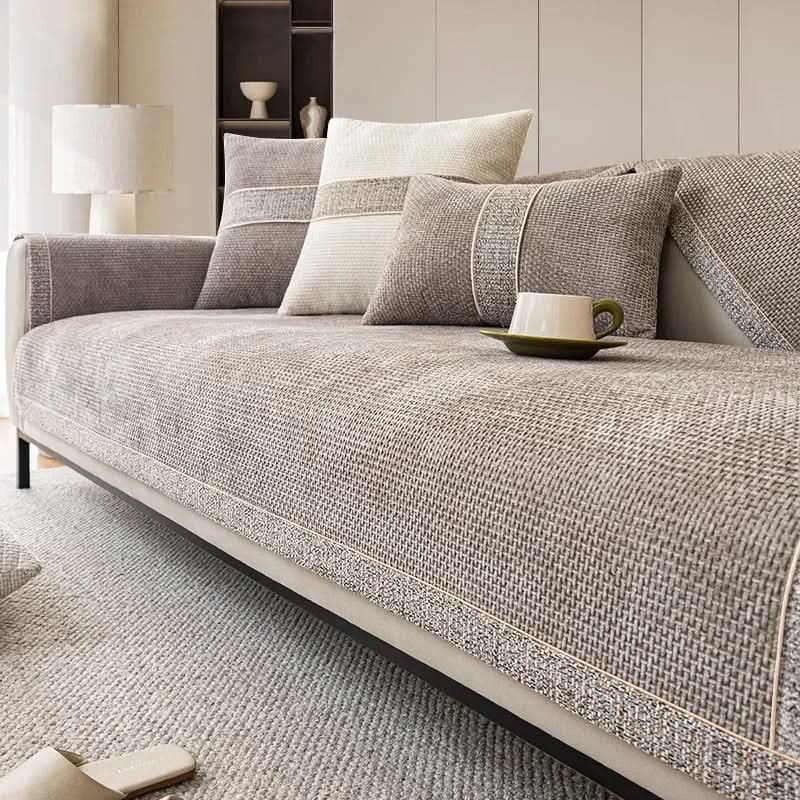 Non-Slip Linen Sofa Cover — Elegant Furniture Protection 7