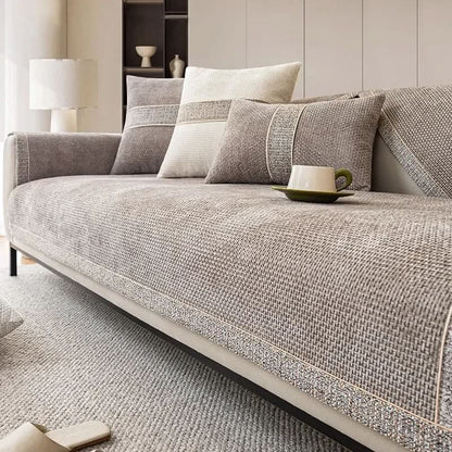 Non-Slip Linen Sofa Cover — Elegant Furniture Protection 7