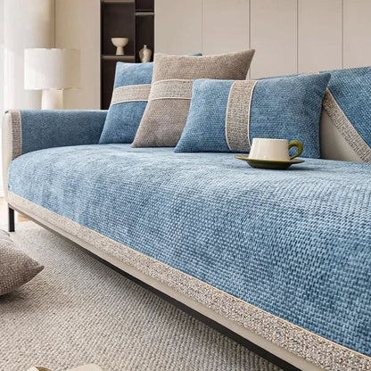 Non-Slip Linen Sofa Cover — Elegant Furniture Protection 9