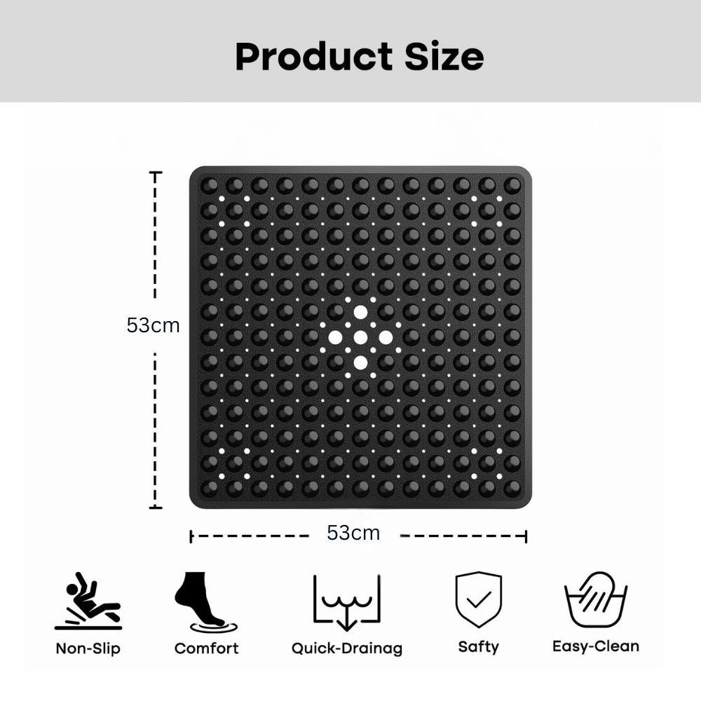 Non-Slip Shower Mat — Suction Grip with Drainage Holes 4