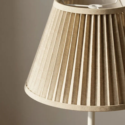 LumiGold | Brushed Brass Table Lamp with Pleated Fabric Shade
