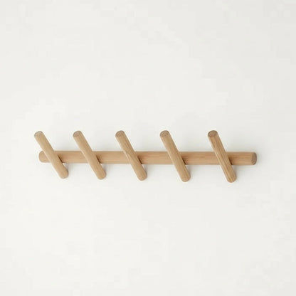 Nordvik - Wall-Mounted Oak Coat Rack with 5 Hooks 7