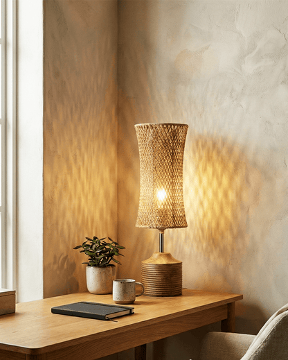 Paolo Table Lamp — Natural Woven Fiber Shade 4