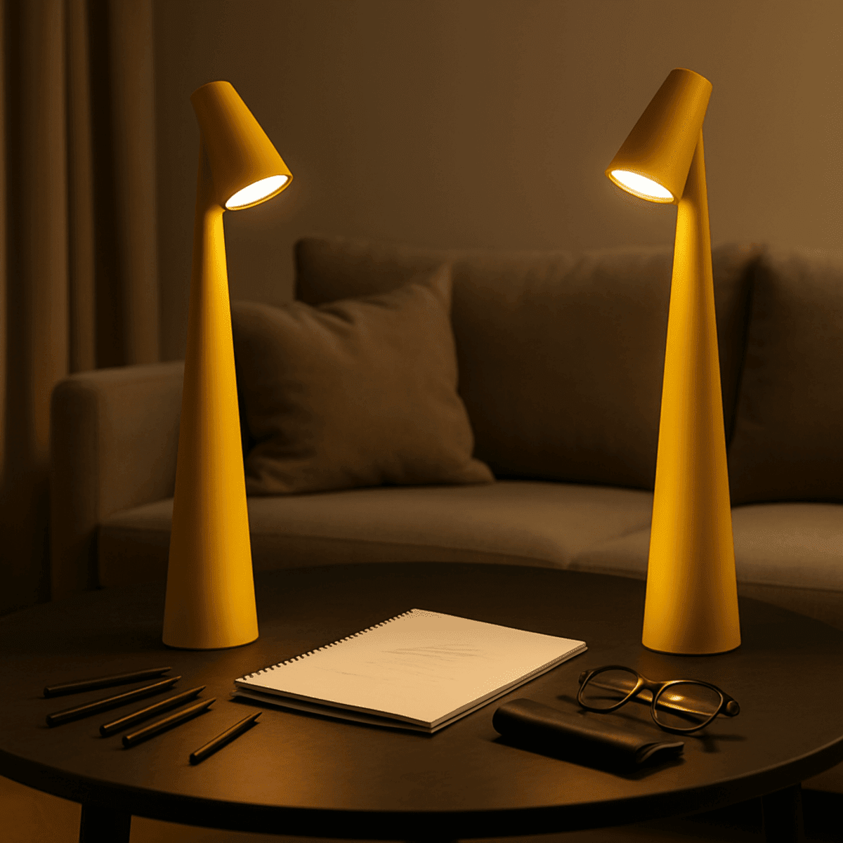 Rechargeable Metal Table Lamp — Dimmable Warm Light 8