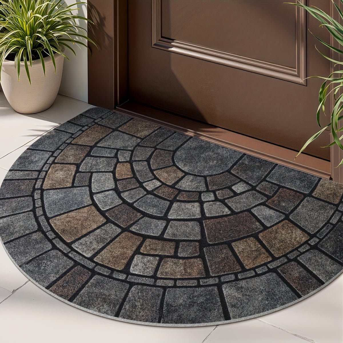 Semicircular Mosaic Doormat — Non-Slip Entrance Mat 2