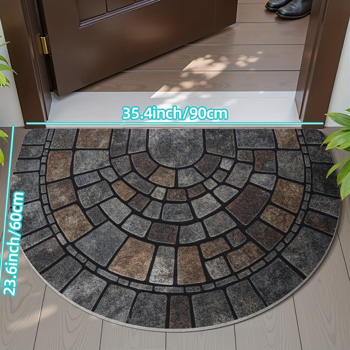 Semicircular Mosaic Doormat — Non-Slip Entrance Mat 6