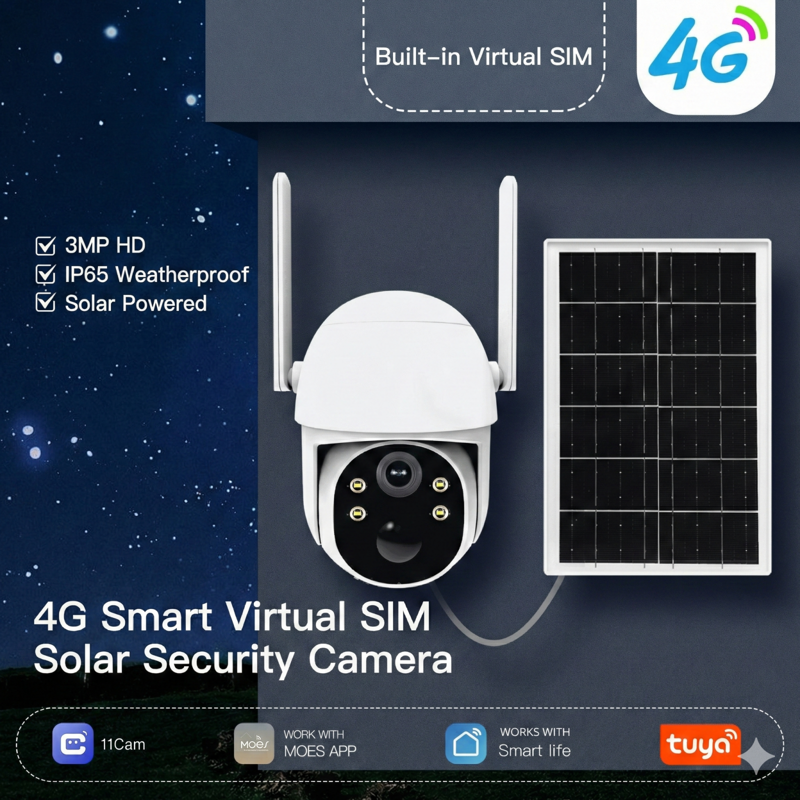 SolarGuardX - 4G LTE Security Camera 2K Solar Powered 3