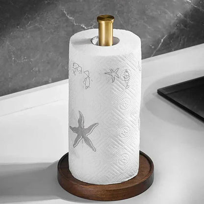 Solid Walnut Kitchen Paper Towel Holder — Minimalist Stand 4