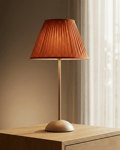 Terracotta Pleated Shade Table Lamp — Warm Glow 4
