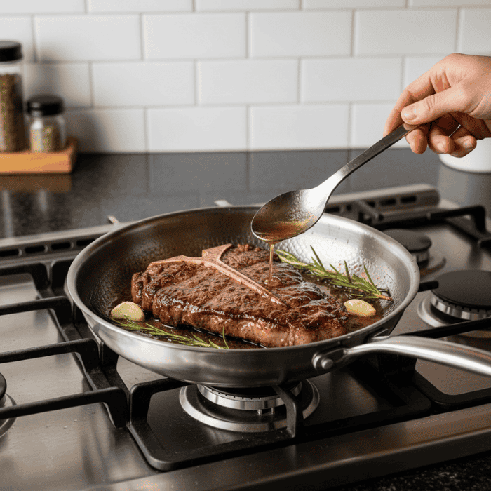 Titan-Premium Stainless Steel Pan for Induction & Gas 2