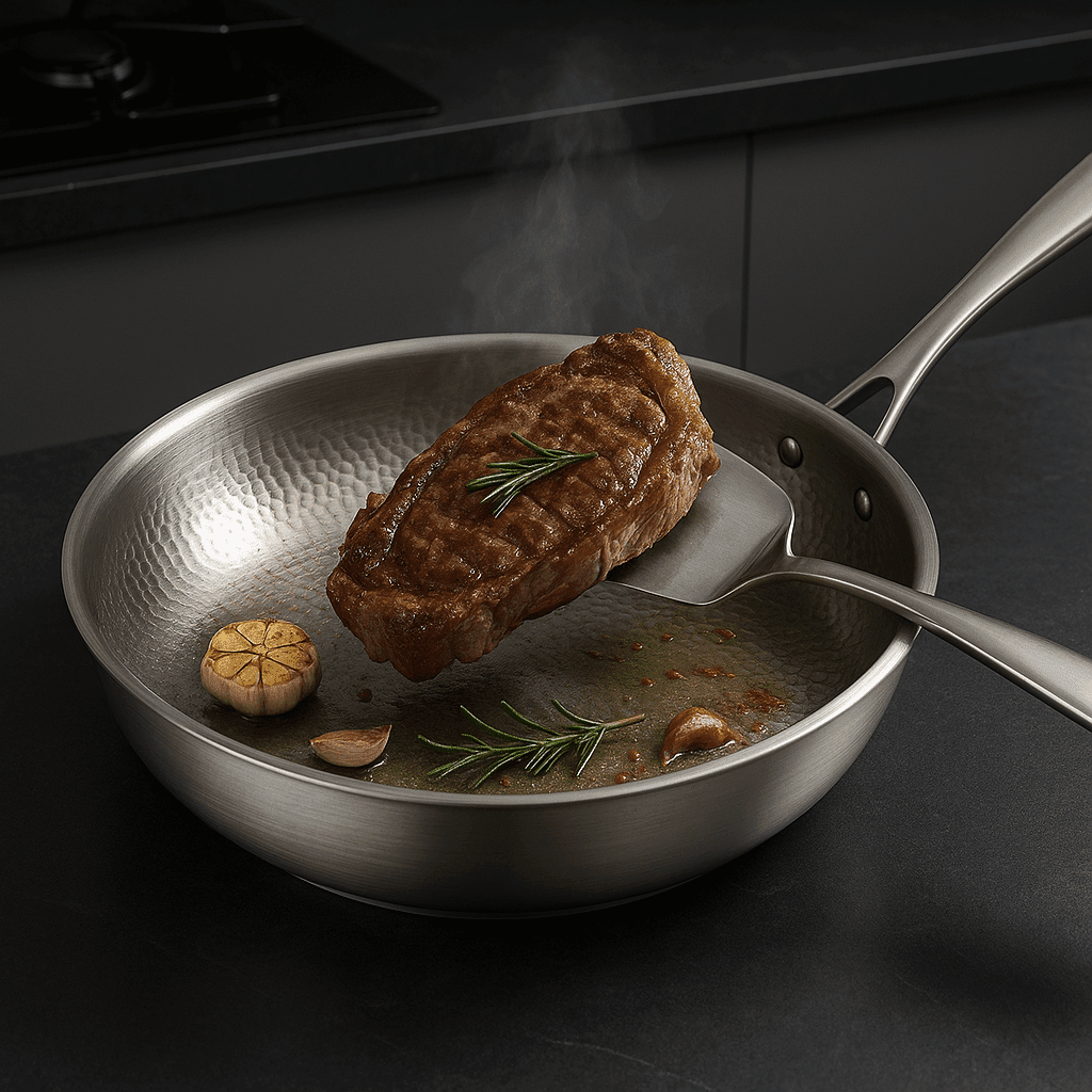 Titan-Premium Stainless Steel Pan for Induction & Gas 4